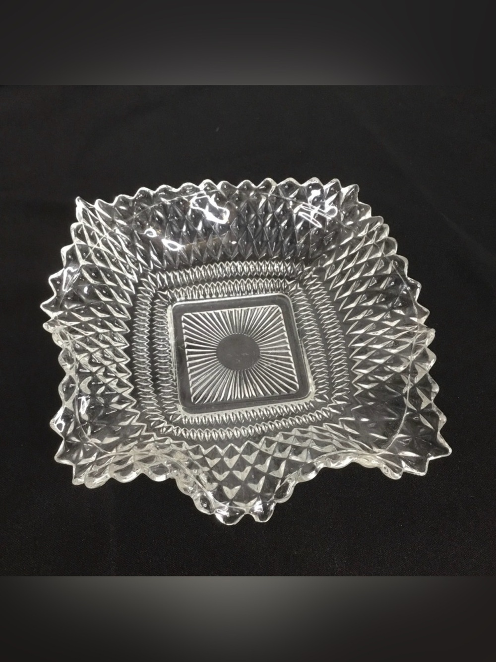 Vintage Glass Diamond Point Bowl